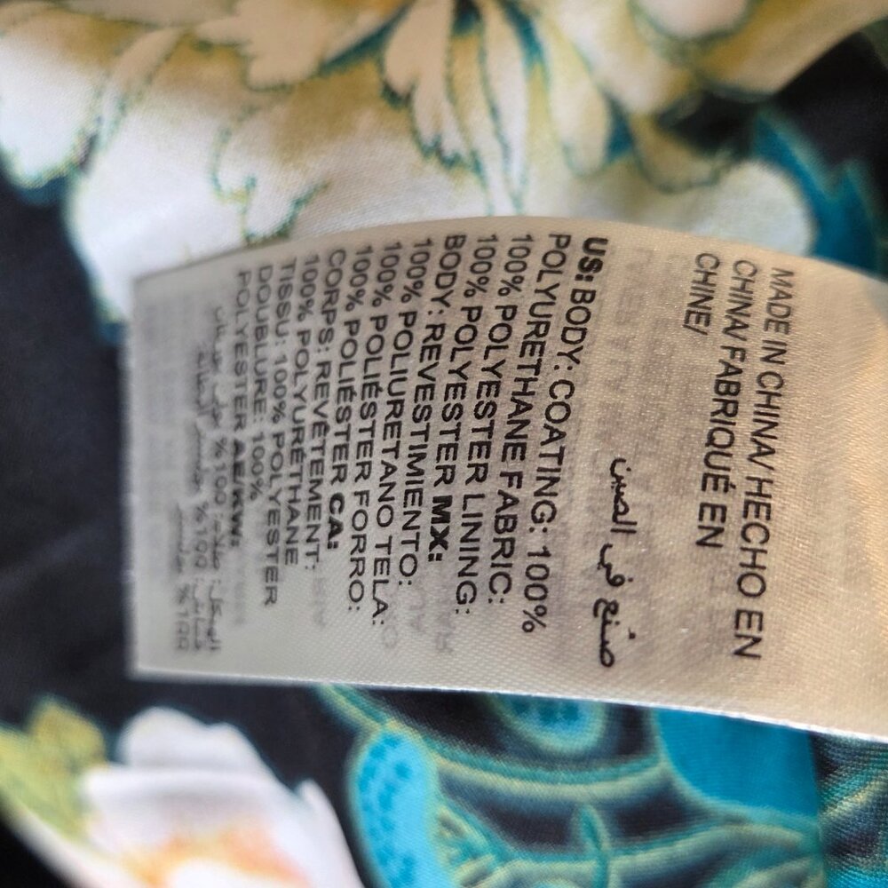 Chico's Faux Leather Black Bomber Jacket w/Floral Lining - Sz 2 / L / 14 - NWOT - Picture 9 of 10